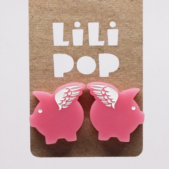 Boucles d'oreilles Lili POP-Cochon volant